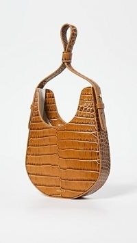 S.Joon Teardrop Bag Camel croco ~ brown leather croc embossed handbag