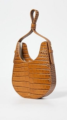 S.Joon Teardrop Bag Camel croco ~ brown leather croc embossed handbag