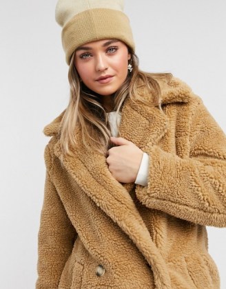 SNDYS foxy coat in camel ~ textured winter coats
