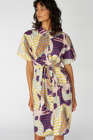 Camilla Perkins X Gorman STORK TALK KIMONO DRESS / bold bird prints / tie waist dresses