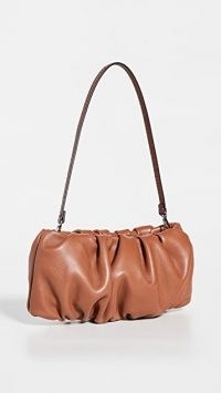 STAUD Bean Bag ~ ruched tan-brown leather bags