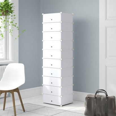 20 Pair Shoe Storage Cabinet by Symple Stuff – perfect for a small area - flipped