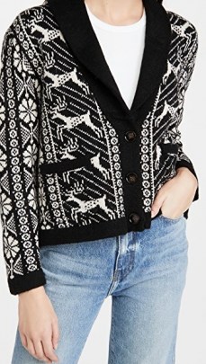 THE GREAT. The Folktale Lodge Cardigan | patterned shawl collar cardigans
