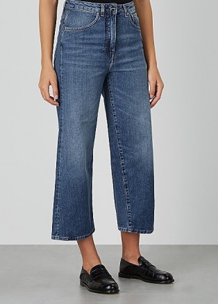 TOTÊME Blue cropped wide-leg denim jeans - flipped