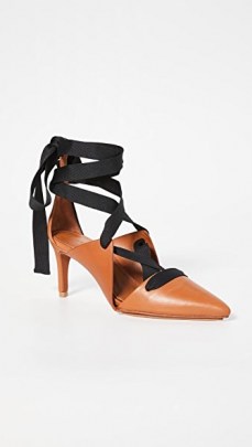 Ulla Johnson Aria Heels in Sierra ~ ankle wrap shoes - flipped