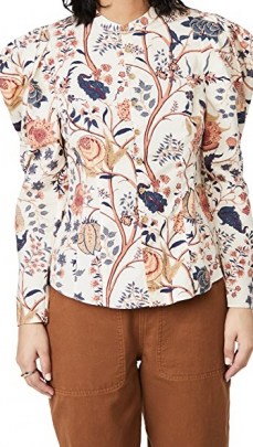 Ulla Johnson Harriet Blouse / floral puff sleeve blouses - flipped