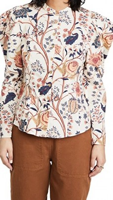 Ulla Johnson Harriet Blouse / floral puff sleeve blouses