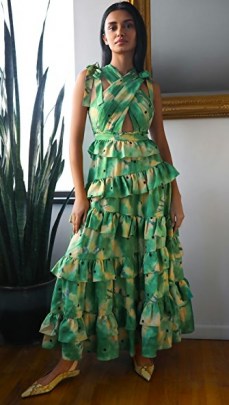 Ulla Johnson Zahra Gown ~ green ruffled gowns