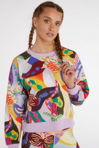 gorman WILD ORCHID SWEATSHIRT / bold floral abstract print sweatshirts - flipped