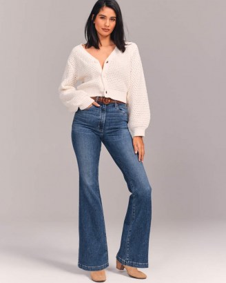Abercrombie and Fitch Hold-you-in Stretch Denim Ultra High Rise Flare Jeans | flares - flipped