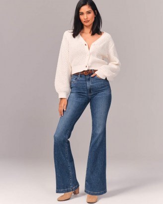 Abercrombie and Fitch Hold-you-in Stretch Denim Ultra High Rise Flare Jeans | flares