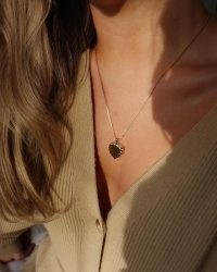 Astrid & Miyu Wreath Locket Pendant Necklace in Gold / ridged heart shaped lockets