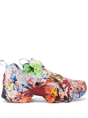 VETEMENTS X Reebok The Masterpiece Instapump Fury trainers / multicoloured paint splattered trainer / designer sneakers