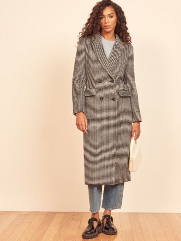REFORMATION York Coat Black and White Check ~ classic checked coats