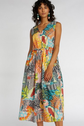Camilla Perkins X Gorman ZEBRA TANK DRESS / colourful printed organic cotton dresses - flipped