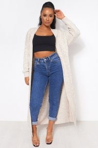 The Fashion Bible ADDIE BEIGE CABLE KNIT MAXI CARDIGAN | longline cardigans | neutral knitwear