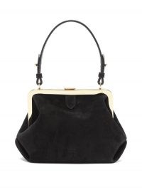 KHAITE Agnes small suede top-handle bag ~ small vintage style handbag