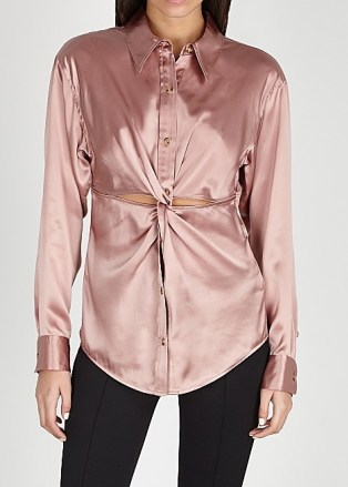 ALEXANDERWANG.T Dusky pink cut-out silk shirt ~ feminine shirts