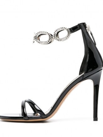 Alexandre Vauthier Bella black patent-leather chain-link sandals ~ glamorous heels