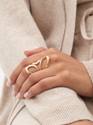 MELISSA KAYE Aria Jane 18kt gold ring / contemporary statement rings / modern jewellery - flipped