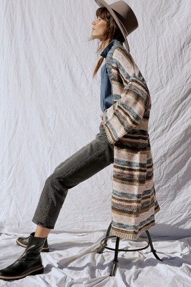 Anthropologie Lizzie Shimmer Knit Duster Kimono | longline open cardigans