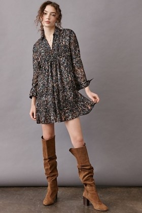 ANTHROPOLOGIE Phoebe Tunic Dress / floaty floral dresses - flipped