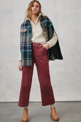 ANTHROPOLOGIE Davis Plaid Capelet / green checked capelets / check print capes - flipped