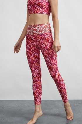 Kachel x Anthropologie Floral-Print Leggings Pink - flipped