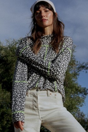 En Elly Gretchen Leopard Pullover / drawstring waist tops - flipped