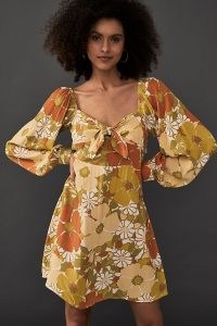 Faithfull The Brand Isobel Floral Mini Dress – seventies style vintage prints – 70s look floral print dresses