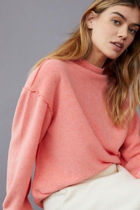 T.La Carla Cozy Pullover | slouchy coral coloured top - flipped