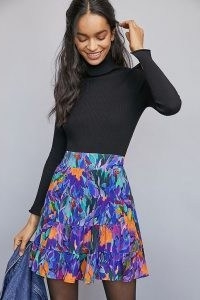 Danielle Duer Tiered Mini Skirt | painterly print skirts