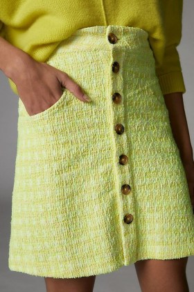 Maeve Candace Textured Mini Skirt Yellow - flipped