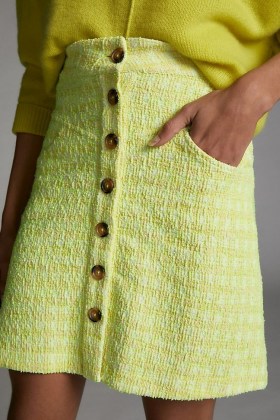 Maeve Candace Textured Mini Skirt Yellow