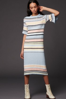 ANTHROPOLOGIE Roberta Midi Sweater Dress / knitted dresses / feminine knitwear - flipped