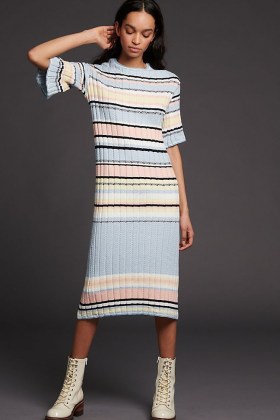 ANTHROPOLOGIE Roberta Midi Sweater Dress / knitted dresses / feminine knitwear