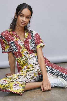dRA Jasmine Floral Patchwork Jumpsuit Assorted / mixed flower print jumpsuits - flipped