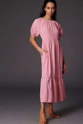 Ro&De Tiered Maxi Dress Pink