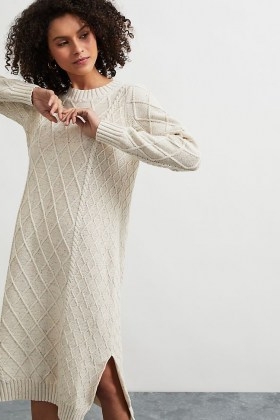 ANTHROPOLOGIE Molly Cable-Knit Midi Dress / knitted sweater dresses