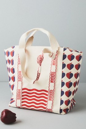 Hotel Magique for Anthropologie Love and Magique Tote Bag / apple printed bags / fruit prints / apples / hearts - flipped