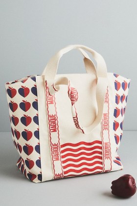 Hotel Magique for Anthropologie Love and Magique Tote Bag / apple printed bags / fruit prints / apples / hearts