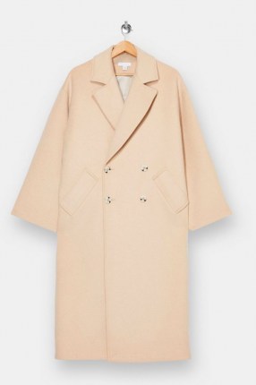 TOPSHOP Beige Double Breasted Coat ~ classic winter coats ~ neutral outerwear - flipped