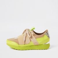 River Island Beige elasticated strap runner trainers River Island Beige elasticated strap runner trainers | bright sports shoes | casual footwear