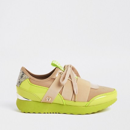 River Island Beige elasticated strap runner trainers River Island Beige elasticated strap runner trainers | bright sports shoes | casual footwear - flipped