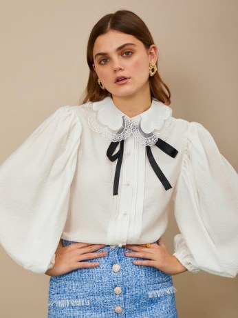 sister jane Grand Stand Bow Shirt ~ balloon sleeve blouses