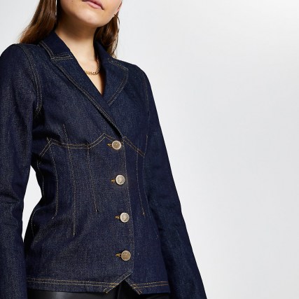 River Island Blue long sleeve denim blazer | casual jackets