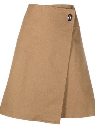 Bottega Veneta side fastening A-line skirt ~ light brown asymmetric wrap style skirts