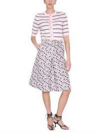 Submit BOUTIQUE MOSCHINO GONNA MIDI CON STAMPA JACQUARD FOUR LEAF CLOVER | front pleat printed skirts