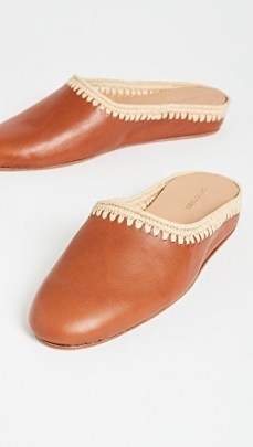 Carrie Forbes Aziz Flat Mules Cognac/Natural - flipped