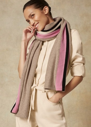 Me+Em Cashmere Throw ~ meandem accessories ~ fashion throws ~ pink and neutral scarves - flipped